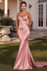 Load image into Gallery viewer, Pink Mermaid V-Neck Satin Long Prom Dress