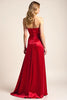 Load image into Gallery viewer, Red Square Neck Satin Backless Long Formal Dress