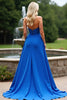 Load image into Gallery viewer, Sweetheart Royal Blue Satin Long Formal Dress with Slit