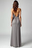 Load image into Gallery viewer, Grey Sheath Spaghetti Straps Long Formal Dress with Slit