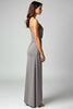 Load image into Gallery viewer, Grey Sheath Spaghetti Straps Long Formal Dress with Slit