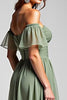 Load image into Gallery viewer, Dusty Sage Off the Shoulder Long Chiffon Formal Dress