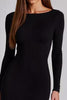 Load image into Gallery viewer, Black Long Sleeves Cut Out Jersey Formal Dress with Slit