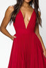 Load image into Gallery viewer, A Line Red Deep V-Neck Chiffon Long Formal Dress