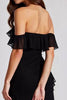 Load image into Gallery viewer, Black Off the Shoulder Chiffon Formal Dress with Slit