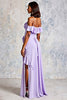 Load image into Gallery viewer, Lilac Ruffled Cold Shoulder Long Chiffon Formal Dress