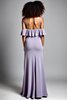 Load image into Gallery viewer, Lilac Cold Shoulder Ruffled Long Formal Dress with Slit