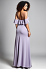 Load image into Gallery viewer, Lilac Cold Shoulder Ruffled Long Formal Dress with Slit