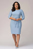 Load image into Gallery viewer, Sky Blue Plus Size Knee Length Crepe Formal Dress