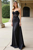 Load image into Gallery viewer, Black A Line Sweetheart Backless Long Prom Dress