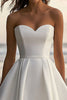 Load image into Gallery viewer, White A Line Satin Sweetheart Long Graduation Dress