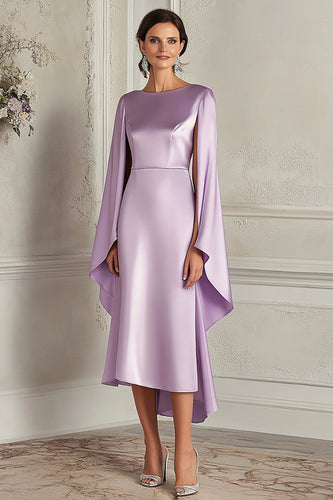 Lilac Scoop Sheath Knee-Length Formal Dress