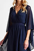 Load image into Gallery viewer, Navy Chiffon Long Sleeves Long Mother of the Bride Dress with Ruffles