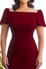 Load image into Gallery viewer, Plus Size Burgundy A Line Satin Long Mother of the Bride Dress