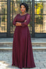 Load image into Gallery viewer, Plus Size Burgundy A Line Chiffon Long Mother of the Bride Dress