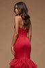 Load image into Gallery viewer, Dark Red Mermaid Keyhole Tulle Long Prom Dress with Slit