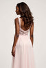 Load image into Gallery viewer, Corset Candy Pink A Line Chiffon Deep V-Neck Long Prom Dress with Slit