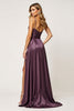 Load image into Gallery viewer, Sparkly Purple A Line Sweetheart Long Prom Dress with Slit