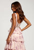 Load image into Gallery viewer, Blush Flower A Line Chiffon V-Neck Long Prom Dress with Slit