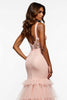 Load image into Gallery viewer, Blush Pink Mermaid Long Tulle Prom Dress with Slit