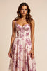 Load image into Gallery viewer, Floral Purple Corset A Line Sweetheart Long Prom Dress