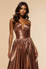 Load image into Gallery viewer, Corset Brown A Line Satin Sweetheart Long Prom Dress with Silt