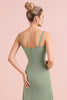 Load image into Gallery viewer, Eucalyptus Sheath Chiffon V-Neck Long Bridesmaid Dress