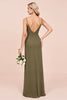 Load image into Gallery viewer, Olive Sheath Satin Backless Long Bridesmaid Dress