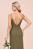 Load image into Gallery viewer, Olive Sheath Satin Backless Long Bridesmaid Dress