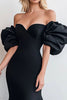 Load image into Gallery viewer, Black Mermaid Off the Shoulder Long Prom Dress with Ruffles