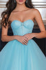 Load image into Gallery viewer, Sky Blue Ball Gown Tulle Strapless Corset Long Prom Dress