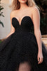 Load image into Gallery viewer, Black A Line Tulle Tiered High-Low Prom Dress