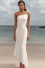 Load image into Gallery viewer, White Chiffon Sheath One Shoulder Rehearsal Dinner Dress