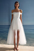 Load image into Gallery viewer, White Tulle High-Low Off the Shoulder Rehearsal Dinner Dress