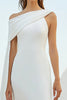 Load image into Gallery viewer, White Chiffon Sheath Asymmetrical Rehearsal Dinner Dress