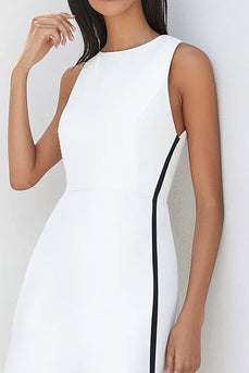 Black White A Line Sleeveless Knee-Length Semi Formal Dress