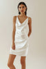 Load image into Gallery viewer, White Sheath Satin V-Neck Short Graduation Dress