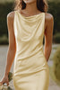 Load image into Gallery viewer, Daffodil Mermaid Satin Cowl Neck Long Bridesmaid Dress