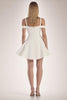 Load image into Gallery viewer, White Satin A Line Cold Shoulder Short Graduation Dress