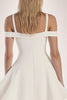 Load image into Gallery viewer, White Satin A Line Cold Shoulder Short Graduation Dress