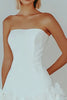 Load image into Gallery viewer, White Satin Strapless Graduation Dress with Ruffles