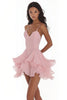 Load image into Gallery viewer, Pink A Line Sweetheart Graduation Dress with Ruffles