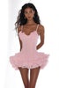 Load image into Gallery viewer, Tulle Pink A Line Spaghetti Straps Graduation Dress with Ruffles