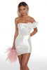 Load image into Gallery viewer, White Bodycon Satin Strapless Graduation Dress with Ruffles