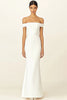 Load image into Gallery viewer, White Off the Shoulder Sheath Long Rehearsal Dinner Dress