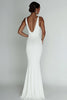 Load image into Gallery viewer, White Sheath V-Neck Sleeveless Long Rehearsal Dinner Dress