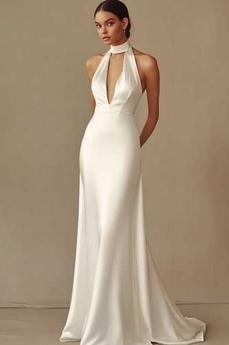 Satin Sheath Satin Keyhole Long Rehearsal Dinner Dress