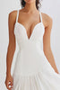 Load image into Gallery viewer, White Pleated A Line Chiffon Long Rehearsal Dinner Dress