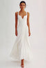 Load image into Gallery viewer, White A Line Chiffon Long Rehearsal Dinner Dress