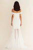 Load image into Gallery viewer, White Off the Shoulder Mermaid Pleated Long Rehearsal Dinner Dress